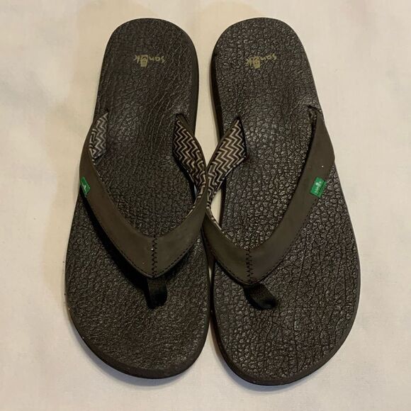 Sanuk Size 10 flip-flop sandals memory foam soles - Picture 1 of 9